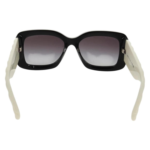 CHANEL COCO Mark Sunglasses plastic Black White CC Auth yk20094V