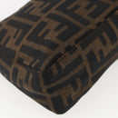 FENDI Zucca Canvas Hand Bag Black Brown Auth yk20095-13