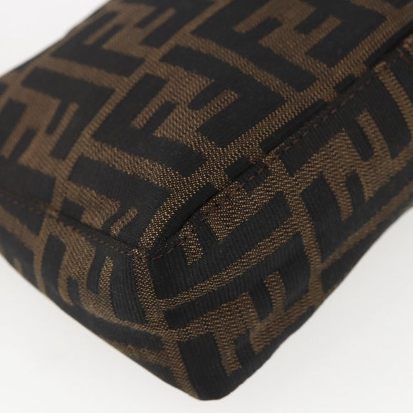 FENDI Zucca Canvas Hand Bag Black Brown Auth yk20095