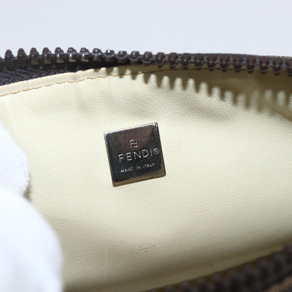 FENDI Zucca Canvas Hand Bag Black Brown Auth yk20095