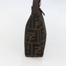 FENDI Zucca Canvas Hand Bag Black Brown Auth yk20095-4