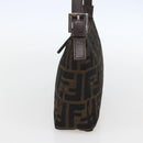 FENDI Zucca Canvas Hand Bag Black Brown Auth yk20095-5