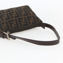 FENDI Zucca Canvas Hand Bag Black Brown Auth yk20095-7