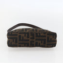 FENDI Zucca Canvas Hand Bag Black Brown Auth yk20095-9