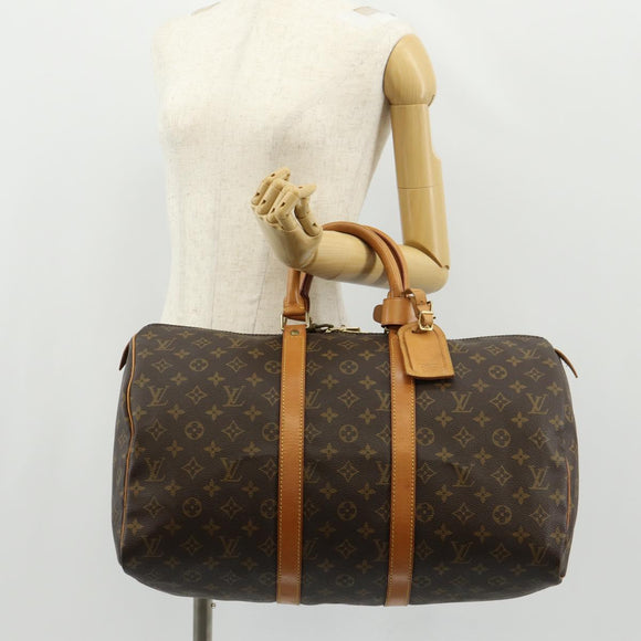 LOUIS VUITTON Monogram Keepall 45 Boston Bag M41428 LV Auth yk20101V