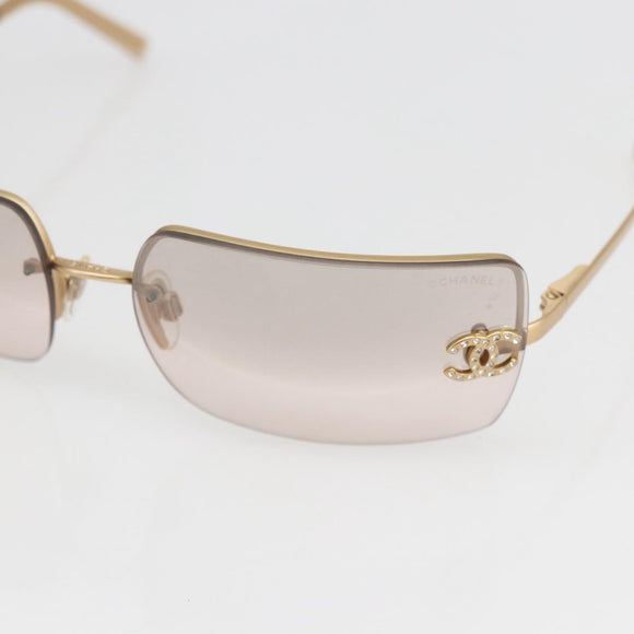CHANEL Sunglasses metal Gold Tone CC Auth yk20103V