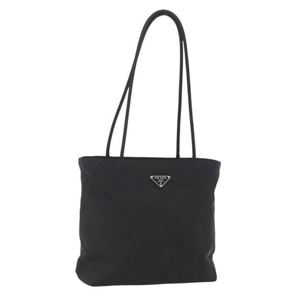 PRADA Tote Bag Nylon Black Silver Auth yk20104V