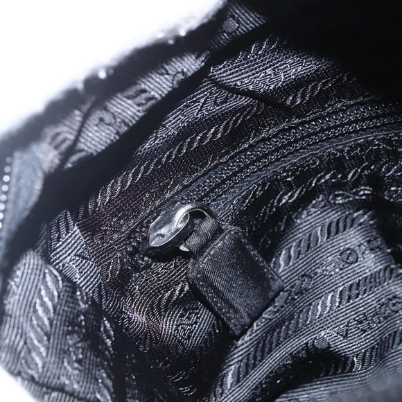 PRADA Tote Bag Nylon Black Silver Auth yk20104V