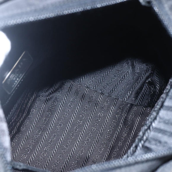PRADA Tote Bag Nylon Black Silver Auth yk20104V
