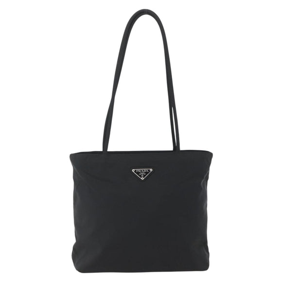 PRADA Tote Bag Nylon Black Silver Auth yk20104V