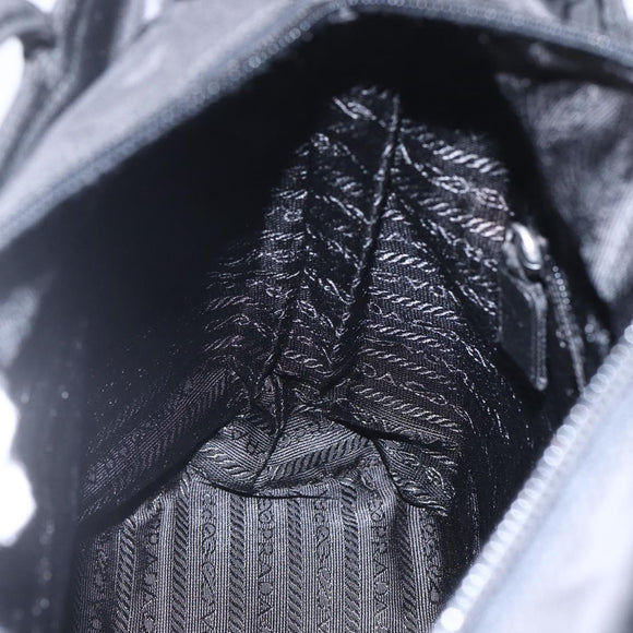 PRADA Tote Bag Nylon Black Silver Auth yk20104V