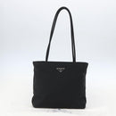 PRADA Tote Bag Nylon Black Silver Auth yk20104V-12
