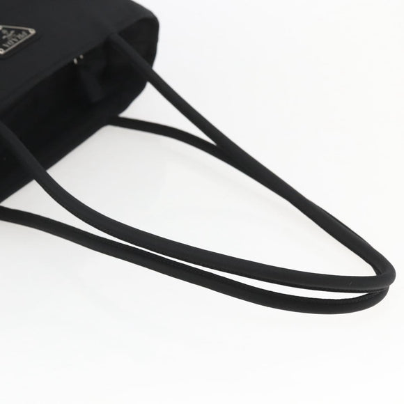 PRADA Tote Bag Nylon Black Silver Auth yk20104V