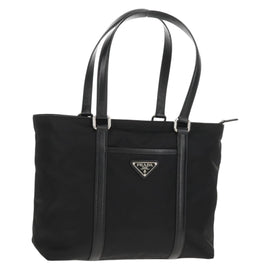 PRADA Tote Bag Nylon Black Silver BR2311 Auth yk20106V