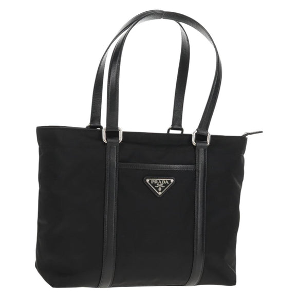 PRADA Tote Bag Nylon Black Silver BR2311 Auth yk20106V