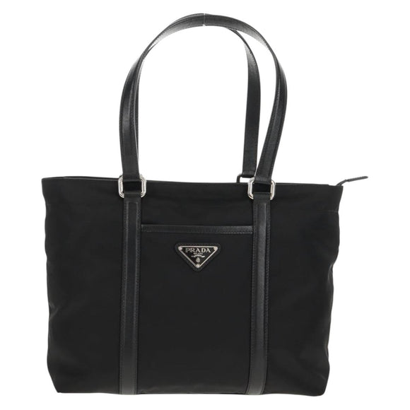 PRADA Tote Bag Nylon Black Silver BR2311 Auth yk20106V