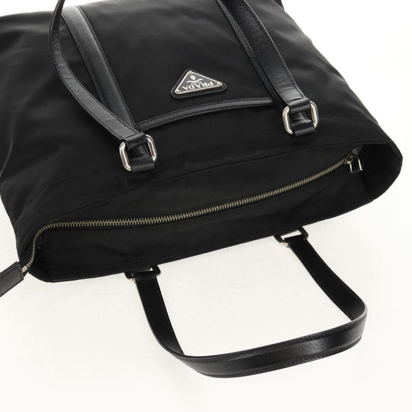 PRADA Tote Bag Nylon Black Silver BR2311 Auth yk20106V
