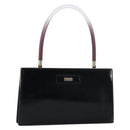 GUCCI Hand Bag Leather Black Gold Auth yk20107A-1