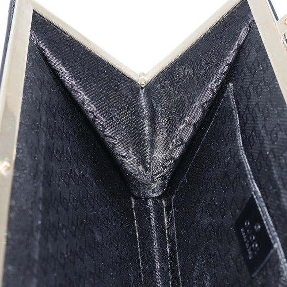 GUCCI Hand Bag Leather Black Gold Auth yk20107A