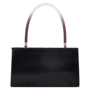 GUCCI Hand Bag Leather Black Gold Auth yk20107A - 0