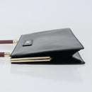 GUCCI Hand Bag Leather Black Gold Auth yk20107A-4