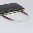 GUCCI Hand Bag Leather Black Gold Auth yk20107A-7