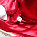 PRADA beads Hand Bag Satin Beige Red Auth yk20108V-11