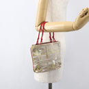 PRADA beads Hand Bag Satin Beige Red Auth yk20108V-24