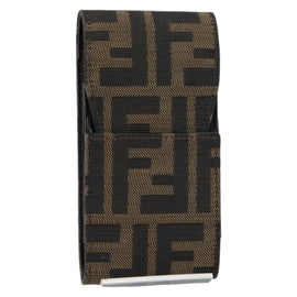 FENDI Zucca Canvas Cigarette Case Black Brown Auth yk20111V