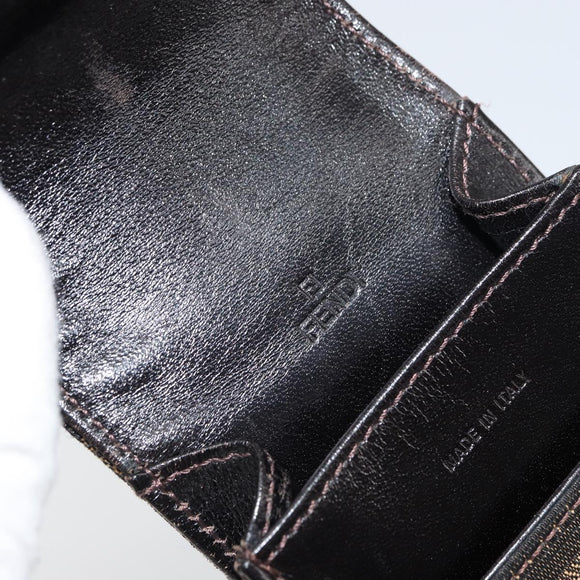 FENDI Zucca Canvas Cigarette Case Black Brown Auth yk20111V