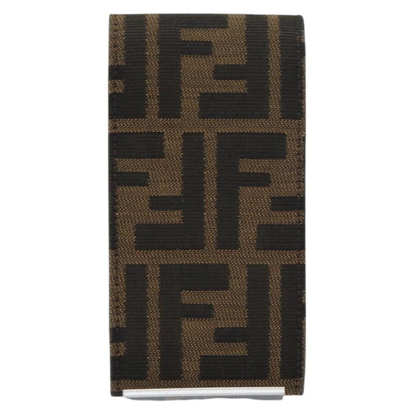 FENDI Zucca Canvas Cigarette Case Black Brown Auth yk20111V