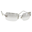 CHANEL COCO Mark Sunglasses metal Silver CC Auth yk20112V-1