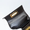 Salvatore Ferragamo Gancini Hand Bag Leather 2way Dark Brown Gold Auth yk20123-17
