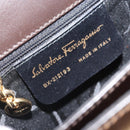 Salvatore Ferragamo Gancini Hand Bag Leather 2way Dark Brown Gold Auth yk20123-18