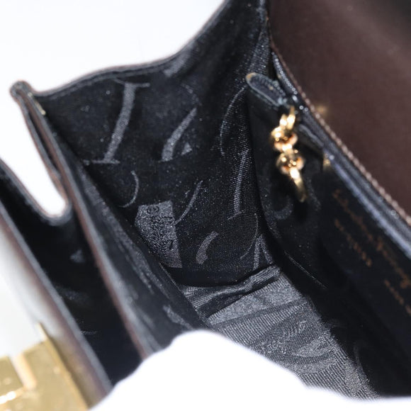 Salvatore Ferragamo Gancini Hand Bag Leather 2way Dark Brown Gold Auth yk20123