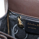 Salvatore Ferragamo Gancini Hand Bag Leather 2way Dark Brown Gold Auth yk20123-22