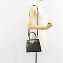 Salvatore Ferragamo Gancini Hand Bag Leather 2way Dark Brown Gold Auth yk20123-25