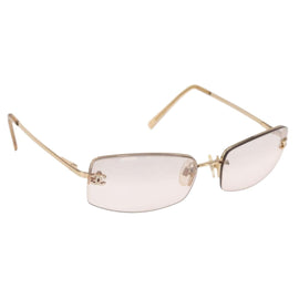 CHANEL Sunglasses metal Gold Tone CC Auth yk20130V