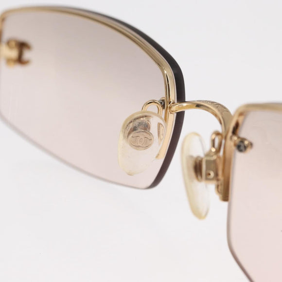 CHANEL Sunglasses metal Gold Tone CC Auth yk20130V