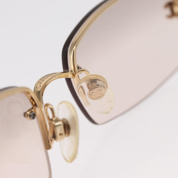 CHANEL Sunglasses metal Gold Tone CC Auth yk20130V