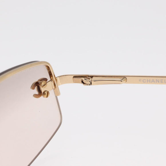 CHANEL Sunglasses metal Gold Tone CC Auth yk20130V