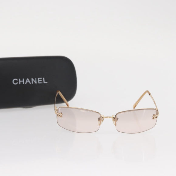 CHANEL Sunglasses metal Gold Tone CC Auth yk20130V