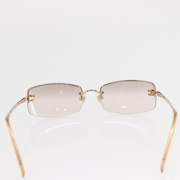 CHANEL Sunglasses metal Gold Tone CC Auth yk20130V