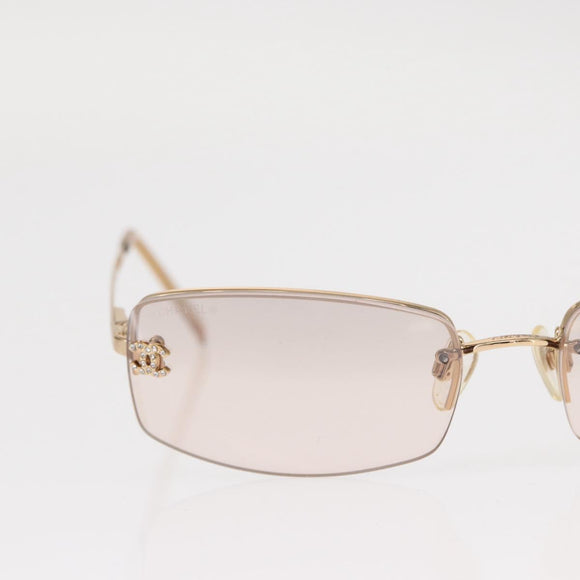 CHANEL Sunglasses metal Gold Tone CC Auth yk20130V