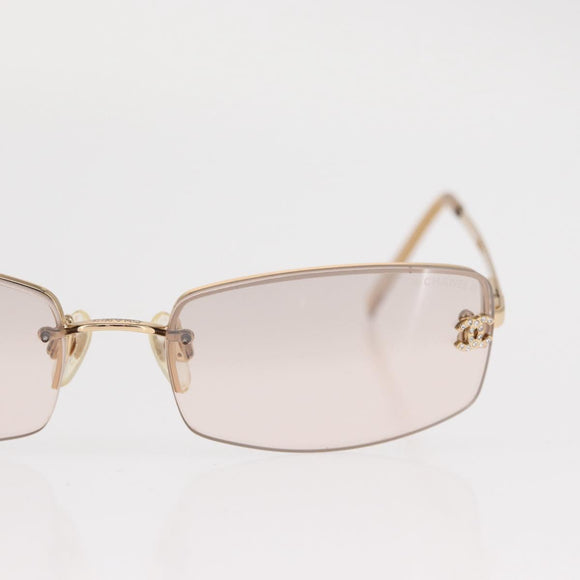 CHANEL Sunglasses metal Gold Tone CC Auth yk20130V