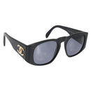 CHANEL Sunglasses plastic Black CC Auth yk20131-1
