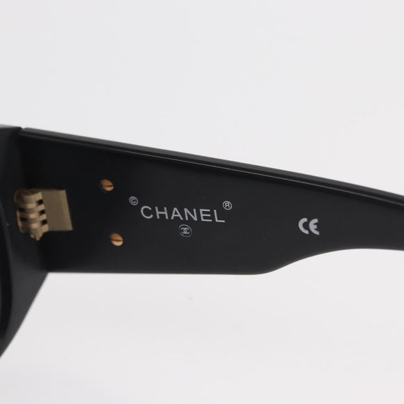 CHANEL Sunglasses plastic Black CC Auth yk20131
