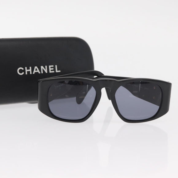 CHANEL Sunglasses plastic Black CC Auth yk20131