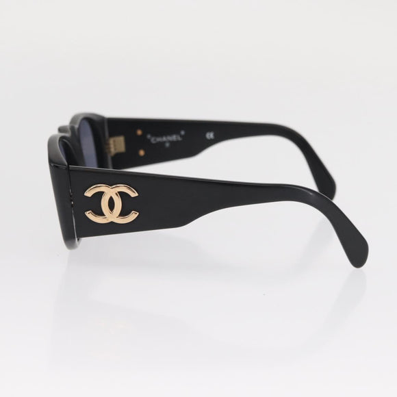 CHANEL Sunglasses plastic Black CC Auth yk20131