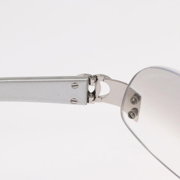 CHANEL Sunglasses metal Silver CC Auth yk20137